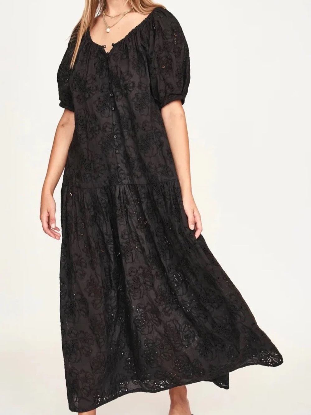 MIRTH CAPRI DRESS IN BLACK EYELET size XS